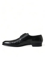 Dolce & Gabbana Elegant Black Calfskin Men's Derby Men's Shoes