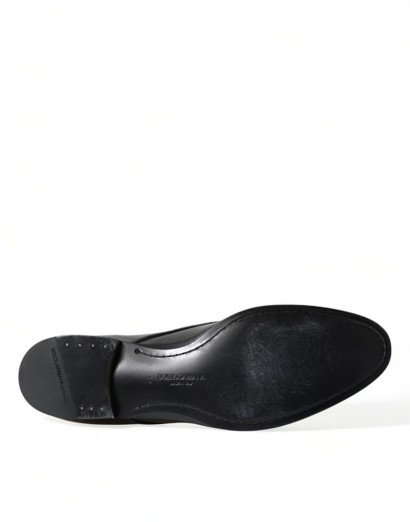 Dolce & Gabbana Elegant Black Calfskin Men's Derby Men's Shoes