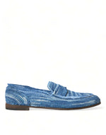 Dolce & Gabbana Elegant Blue Raffia Slip-On Men's Loafers