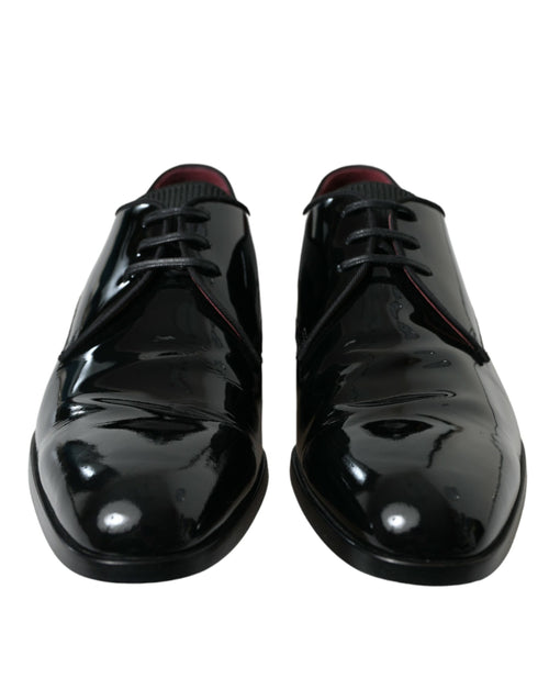 Dolce & Gabbana Black Calfskin Leather Derby Dress Men's Shoes