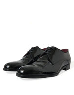 Dolce & Gabbana Elegant Black Calfskin Leather Derby Men's Shoes