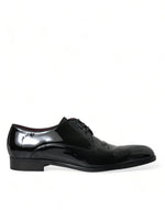 Dolce & Gabbana Elegant Black Calfskin Leather Derby Men's Shoes