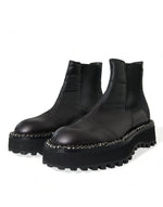 Dolce & Gabbana Elegant Black Chelsea Slip-On Men's Boots