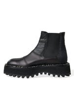 Dolce & Gabbana Elegant Black Chelsea Slip-On Men's Boots