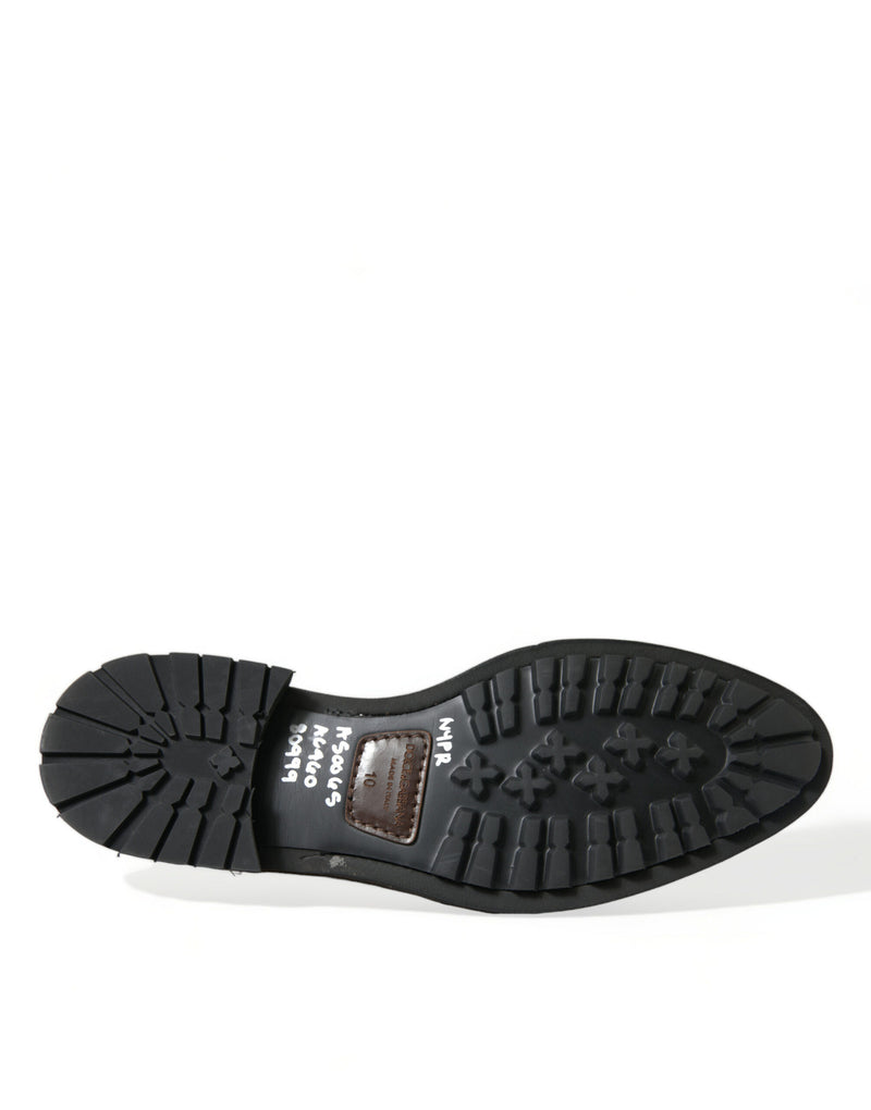 Dolce & Gabbana Elegant Black Leather Studded Men's Loafers