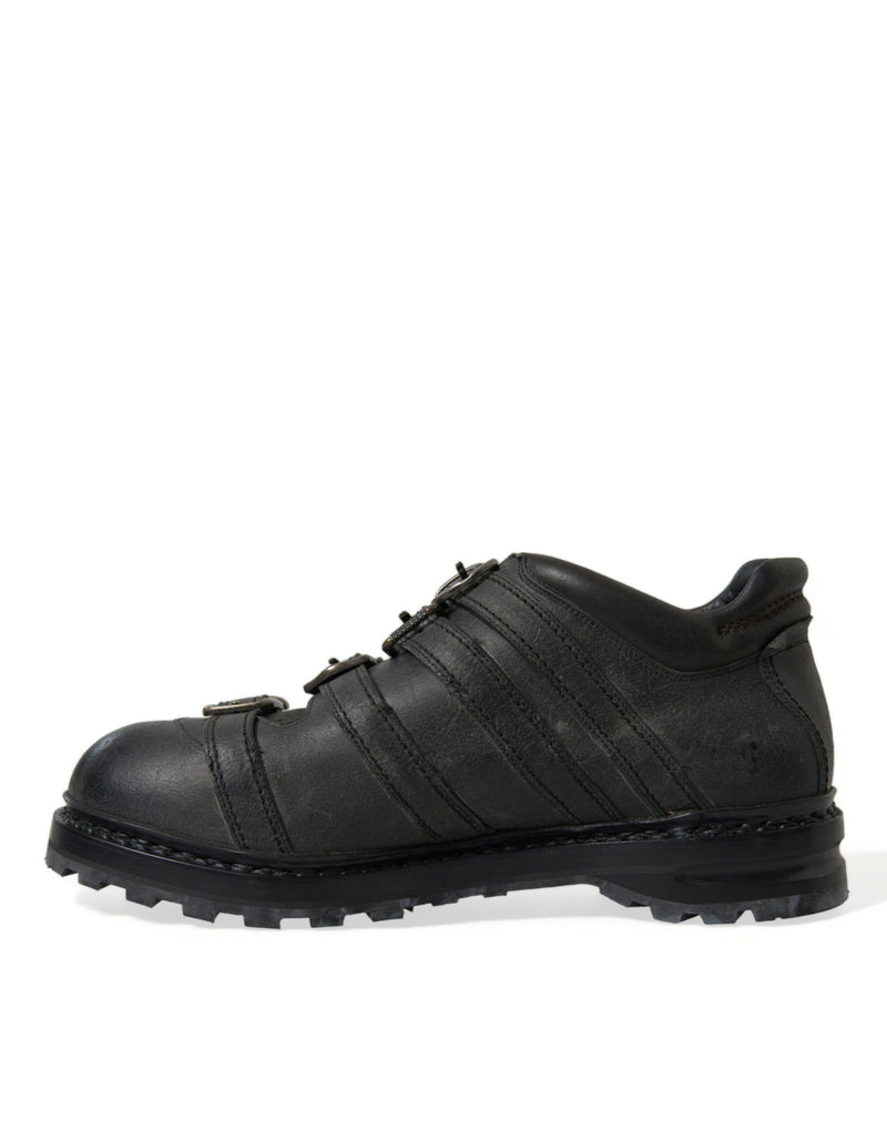 Dolce & Gabbana Black Leather Ankle Strap Men's Boots