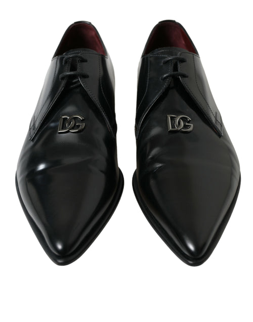 Dolce & Gabbana Black Leather Lace Up Formal Derby Dress Men's Shoes