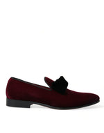 Dolce & Gabbana Burgundy Velvet Loafers - Elegance with a Men's Twist