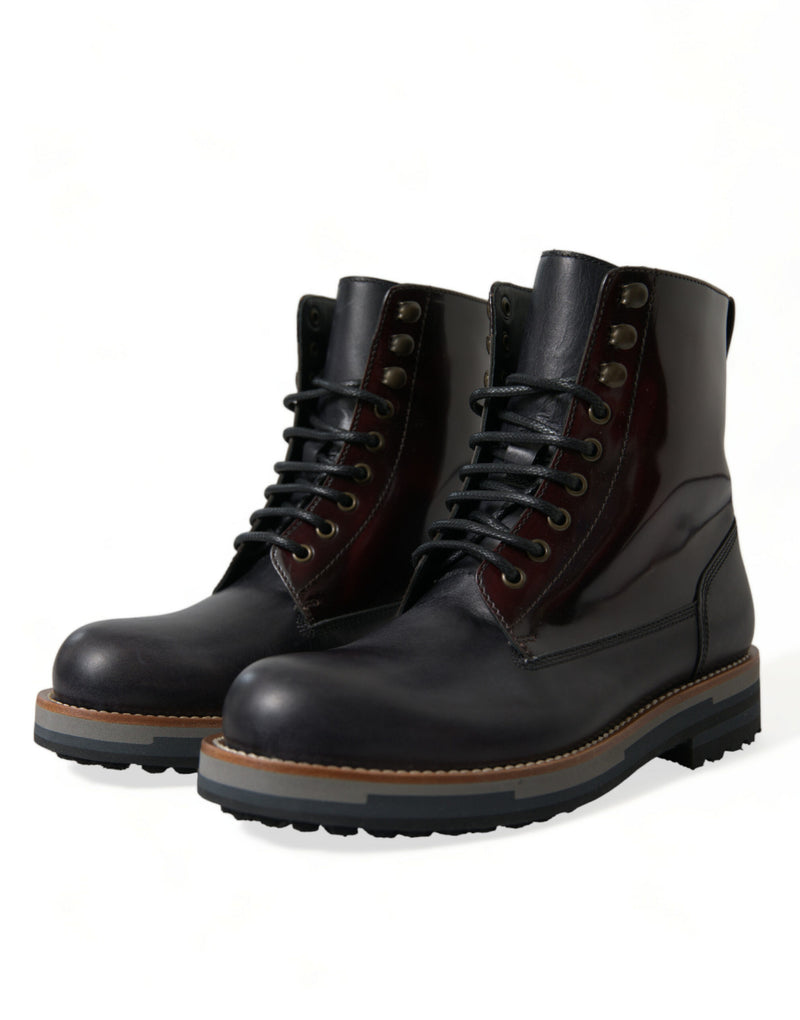 Dolce & Gabbana Elegant Bi-Color Leather Men's Boots