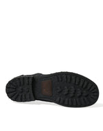 Dolce & Gabbana Elegant Black Calf Leather Lace-Up Men's Boots