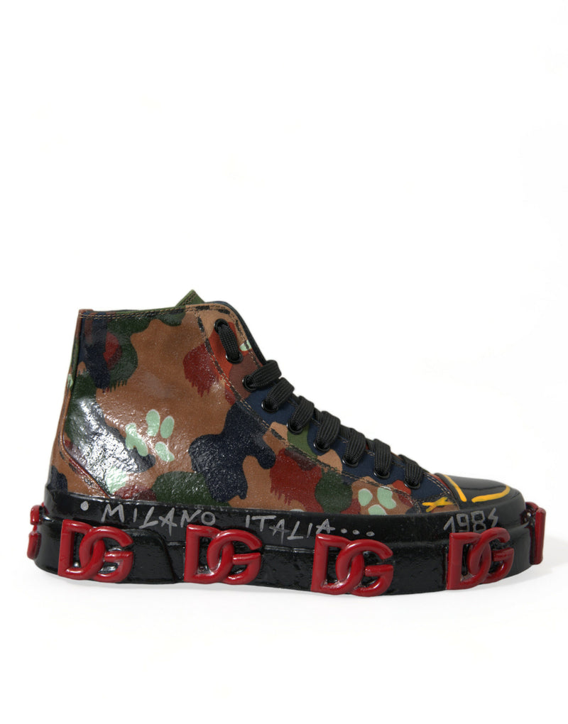 Dolce & Gabbana Multicolor High-Top Sneakers with Luxe Men's Appeal