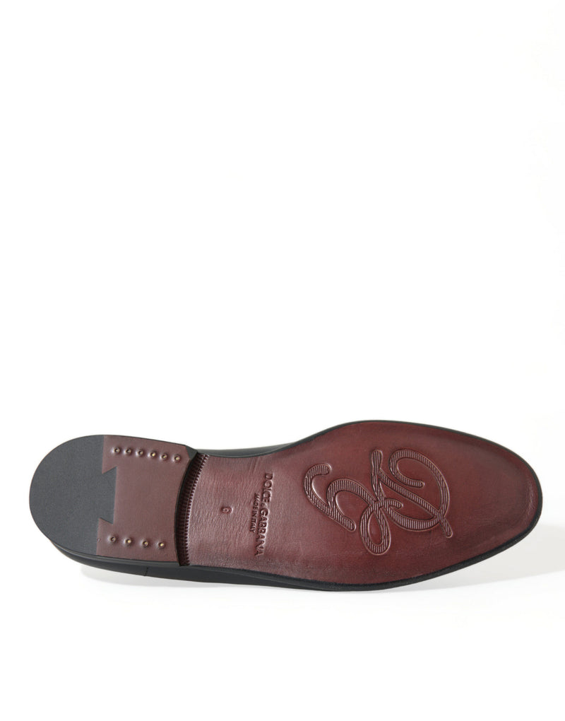 Dolce & Gabbana Elegant Black Embroidered Men's Loafers