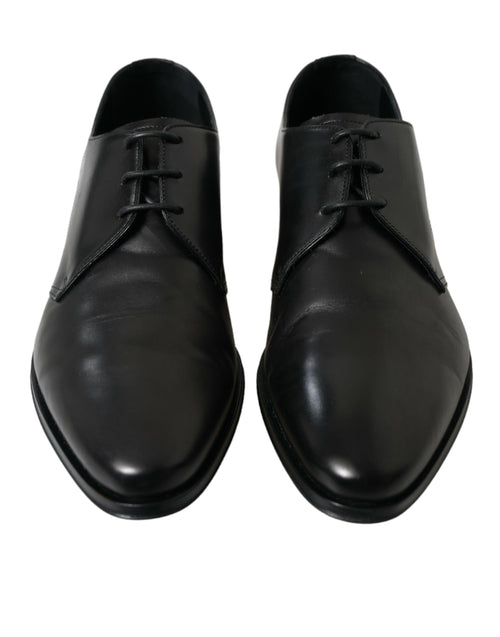 Dolce & Gabbana Elegant Black Leather Derby Dress Men's Shoes