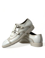Dolce & Gabbana Elegant White Leather Derby Dress Men's Shoes