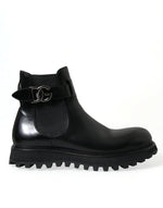Dolce & Gabbana Elegant Black Calf Leather Chelsea Men's Boots