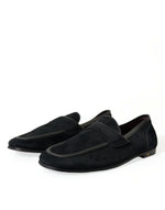 Dolce & Gabbana Elegant Velvet Black Loafers for Men's Men