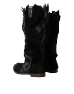 Dolce & Gabbana Opulent Gazelle Fur Mid Calf Men's Boots