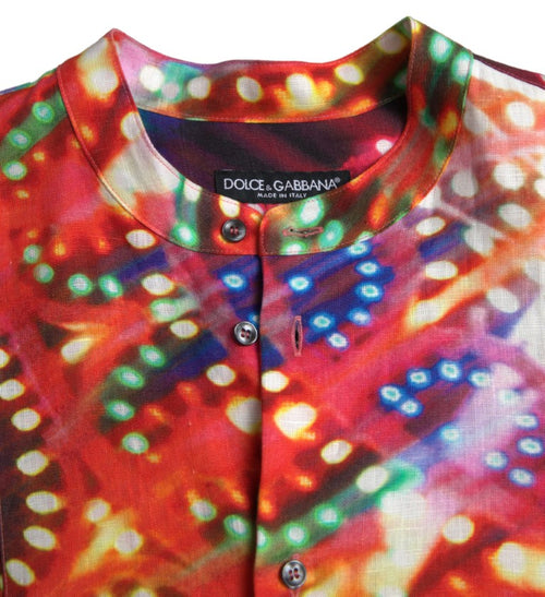 Dolce & Gabbana Stunning Multicolor Linen Casual Men's Shirt