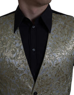 Dolce & Gabbana Elegant Gold Silk Formal Men's Vest