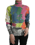 Dolce & Gabbana Multicolor Mohair Turtleneck Casual Women's Sweater