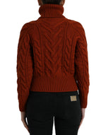 Dolce & Gabbana Elegant Brown Turtleneck Wool Women's Sweater