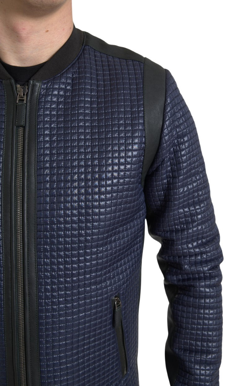 Dolce & Gabbana Elegant Blue Nylon Zip Blouson Men's Jacket