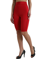 Dolce & Gabbana Chic Red High Waist Leggings Women's Pants