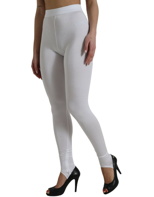 Dolce & Gabbana Elegant High Waist Leggings in Women's White