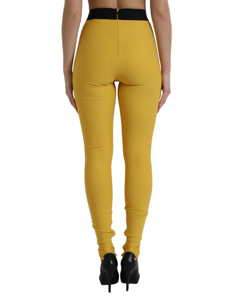 Dolce & Gabbana Elegant High Waist Yellow Women's Leggings