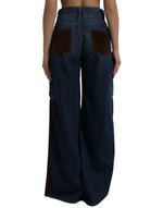 Dolce & Gabbana Elegant High-Waist Corduroy Cargo Women's Jeans