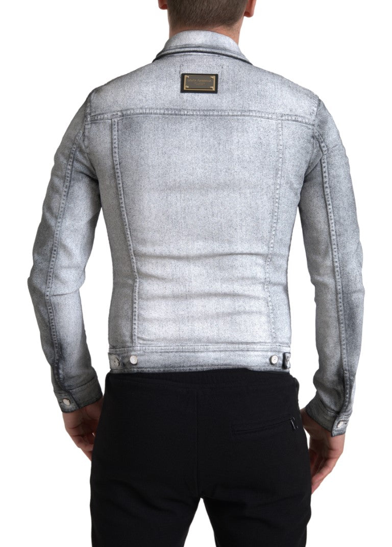 Dolce & Gabbana Elegant Gray Cotton Stretch Denim Men's Jacket