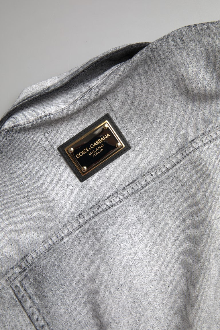 Dolce & Gabbana Elegant Gray Cotton Stretch Denim Men's Jacket