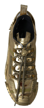 Dolce & Gabbana Elegant Gold Lace-Up NS1 Men's Sneakers