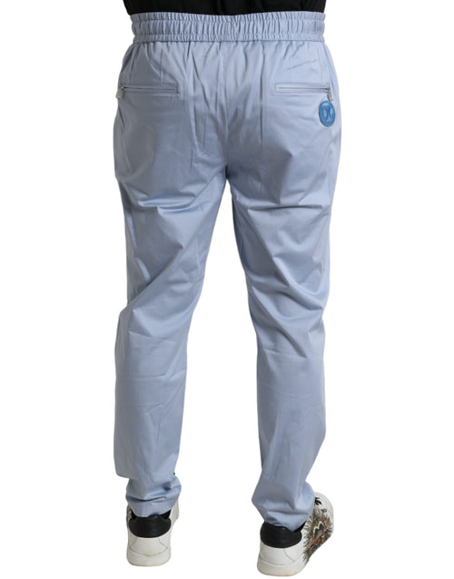 Dolce & Gabbana Light Blue Cotton Stretch Jogger Men's Pants
