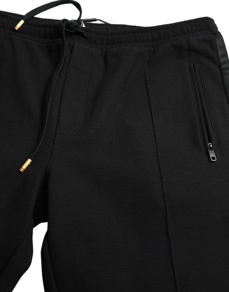 Dolce & Gabbana Elegant Black Cotton Blend Jogger Men's Pants