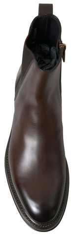 Dolce & Gabbana Elegant Leather Chelsea Men's Boots