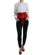 Dolce & Gabbana Silk Corset Waist Belt in Fiery Women's Red