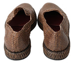 Dolce & Gabbana Elegant Leather Slipper Loafers in Men's Brown