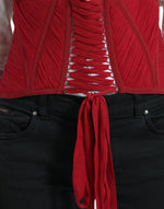 Dolce & Gabbana Silk Corset Waist Belt in Fiery Women's Red