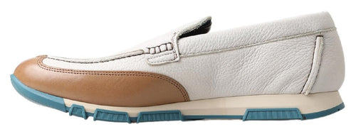 Dolce & Gabbana Elegant White Leather Slipper Men's Loafers