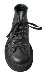 Dolce & Gabbana Elegant Ankle Boots with Silver Chain Men's Detail