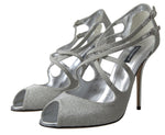 Dolce & Gabbana Elegant Shimmering Silver High-Heeled Women's Sandals