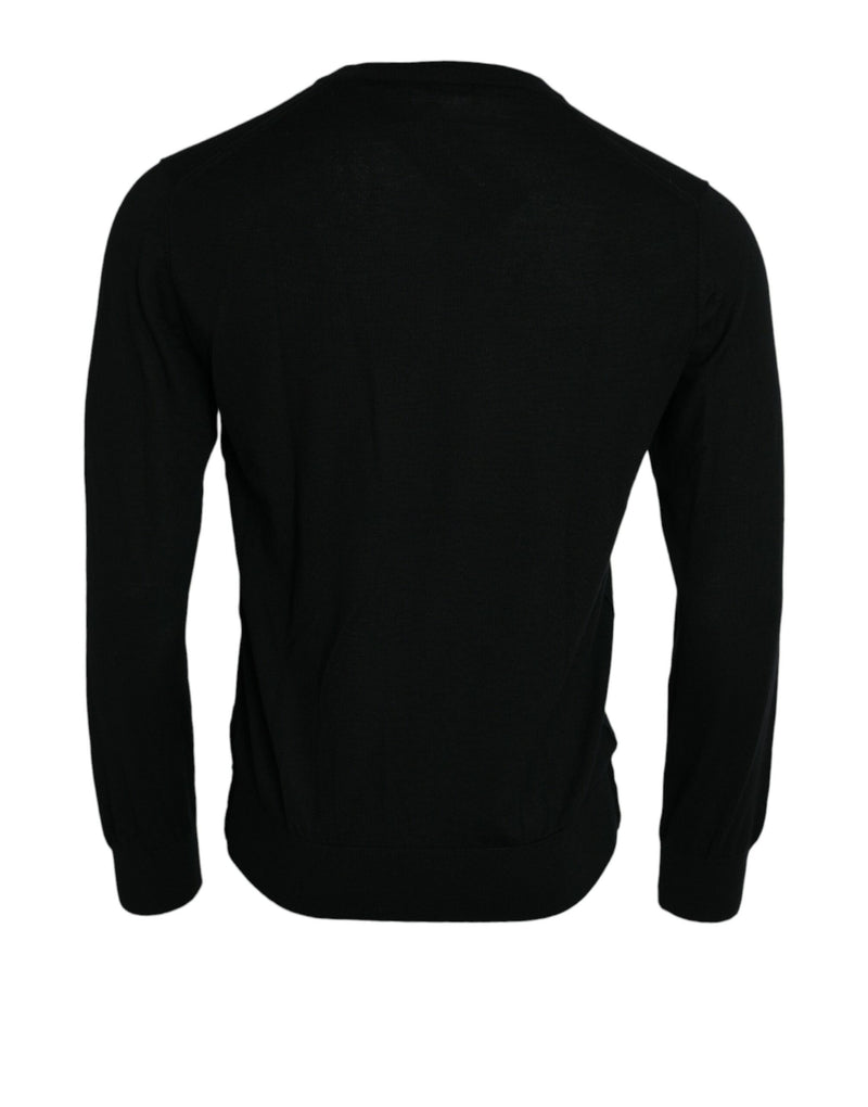 Dolce & Gabbana Elegant Black Cashmere Pullover Men's Sweater