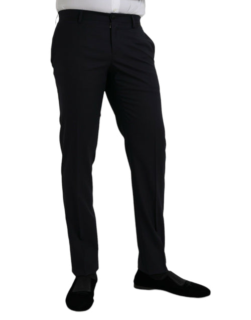 Dolce & Gabbana Dark Blue Wool Slim Fit Formal Men's Pants