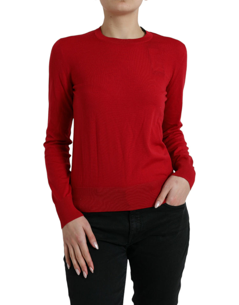 Dolce & Gabbana Radiant Red Wool Pullover Women's Sweater