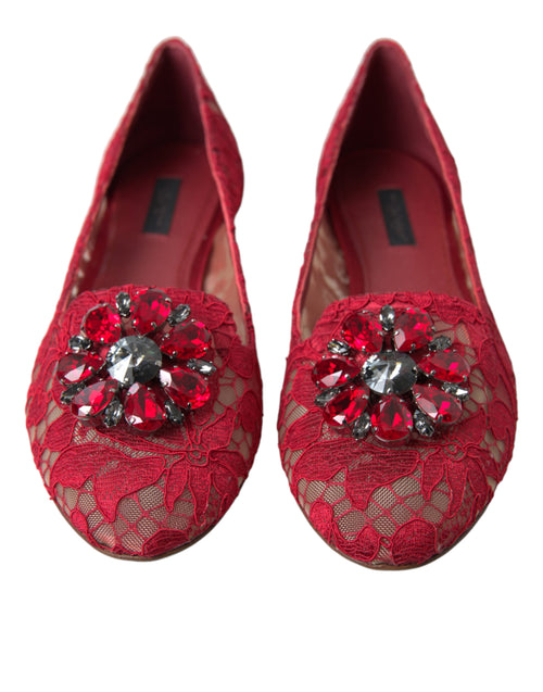 Dolce & Gabbana Elegant Floral Lace Vally Women's Flats