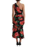 Dolce & Gabbana Tropical Elegance Silk Draped Women's Dress