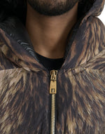 Dolce & Gabbana Parka Brown Full Zip Hooded Long Coat Men's Jacket