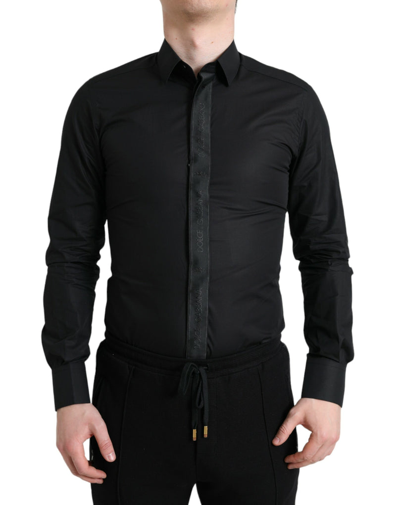 Dolce & Gabbana Elegant Black Slim Fit Dress Men's Shirt