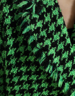 Dolce & Gabbana Elegant Green Houndstooth Trench Women's Coat
